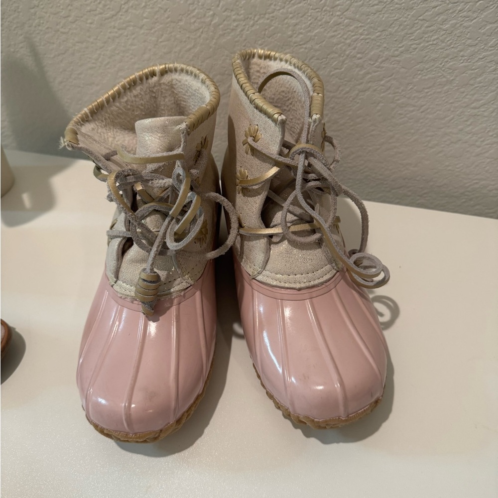 Women’s Pink and Tan Boots